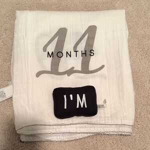 Pottery Barn White Baby Milestone Blanket